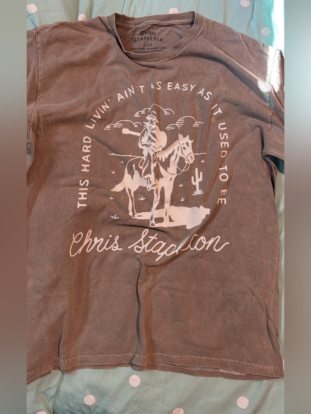 Chris Stapleton Brown Graphic Tee - Cowboy Print
